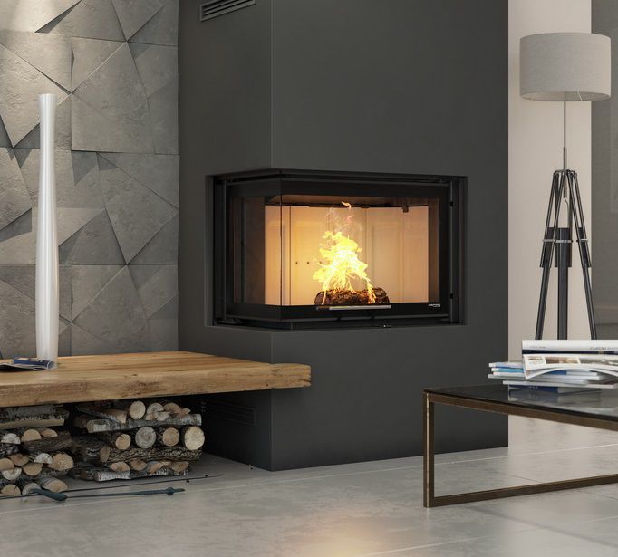 Каминная топка DEFRO HOME INTRA ME BL G (ЧЕРНЫЙ ШАМОТ)