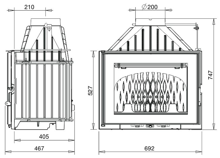 Камінна топка UNIFLAM 700 PLUS ECO з шибером
