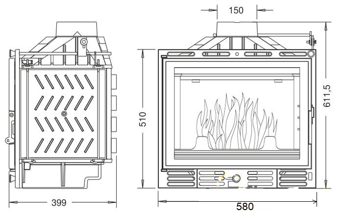 Камінна топка UNIFLAM 600 PLUS ECO з шибером