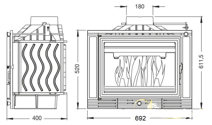 Камінна топка UNIFLAM 700 ECO з шибером
