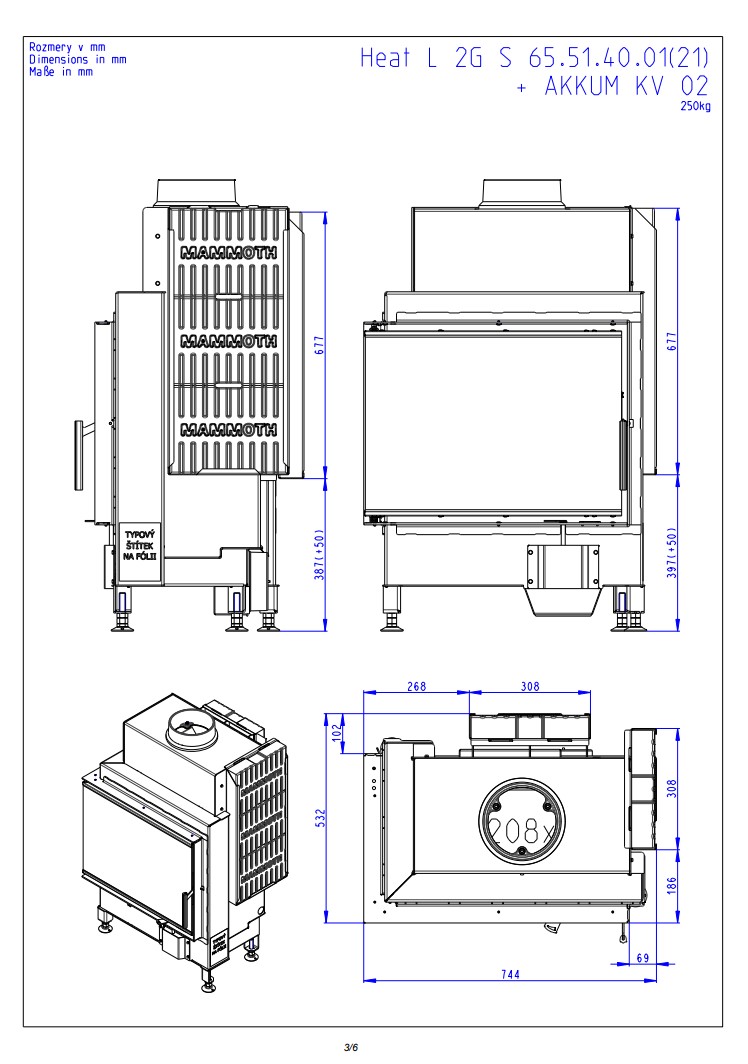 Romotop HEAT L 2g S 65.51.40.21 – лівостороння кутова камінна топка