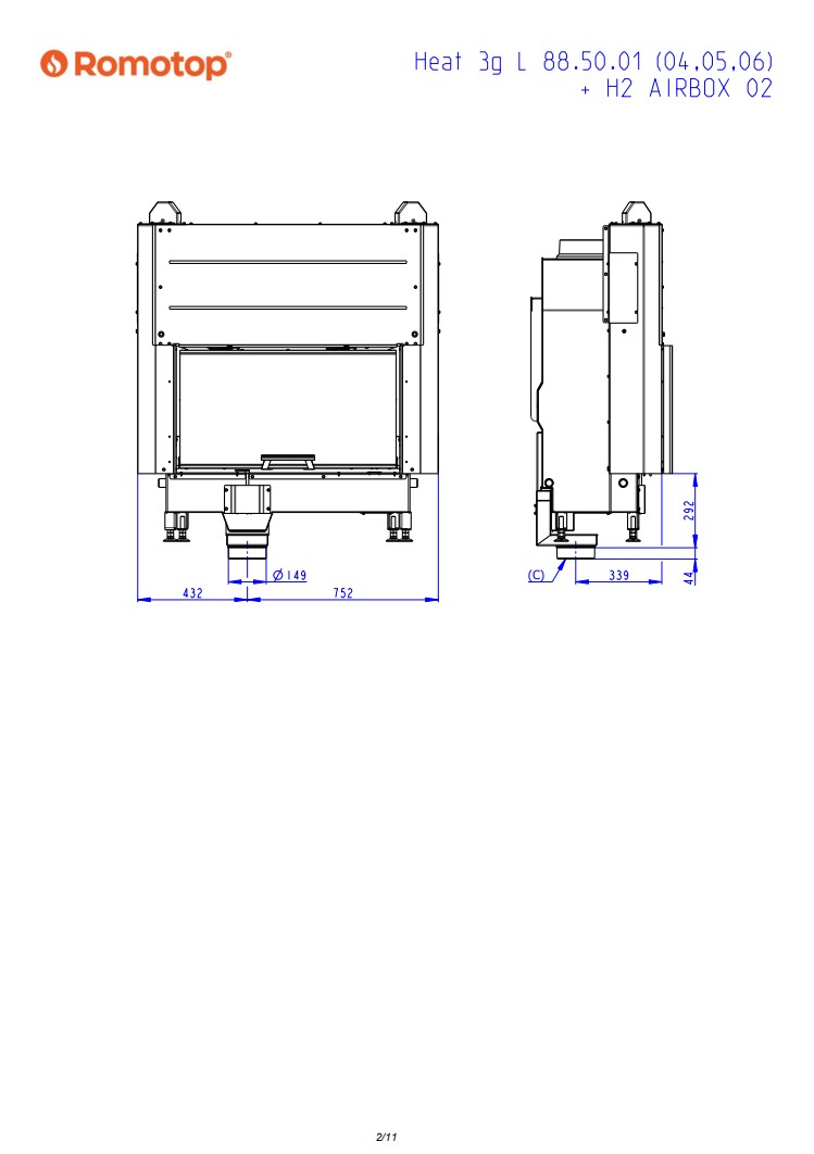 Romotop HEAT 3g L 88.50.04 – класична камінна топка з підйомними дверцятами