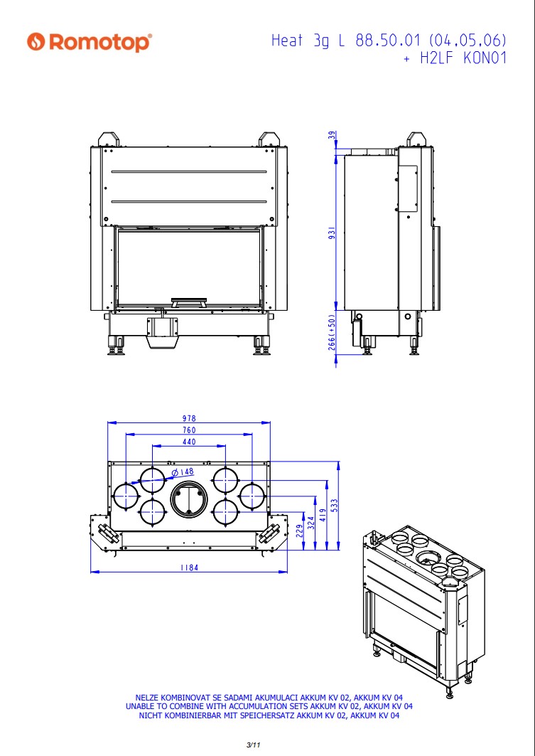Romotop HEAT 3g L 88.50.04 – класична камінна топка з підйомними дверцятами