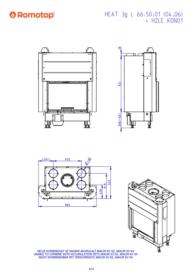 Romotop HEAT 3g L 66.50.04 – класична камінна топка з підйомними дверцятами