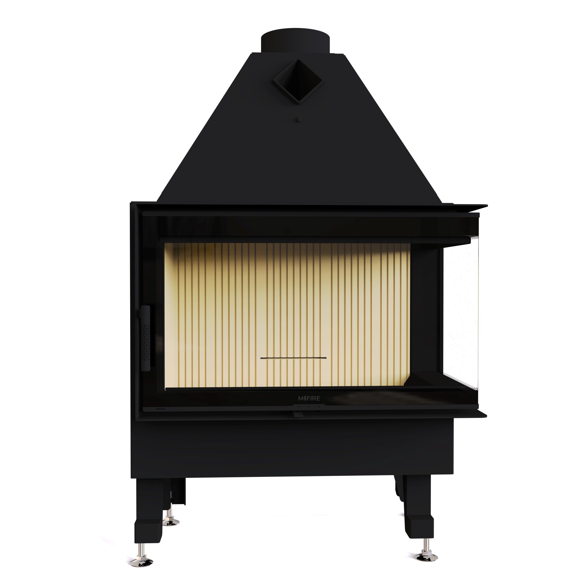 Каминная топка M-FIRE 80 (890/540) угловая правая (17kW)