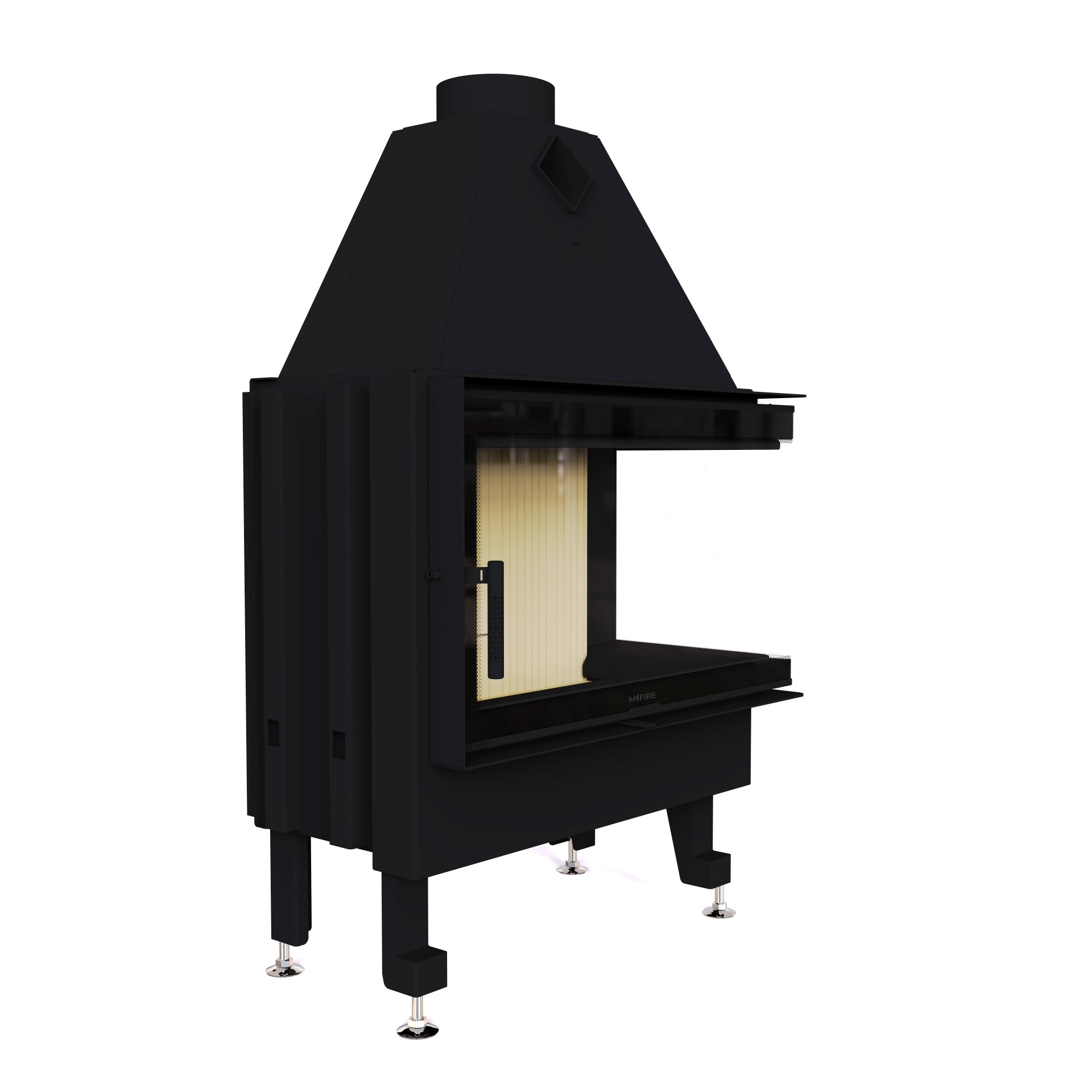 Каминная топка M-FIRE 80 (890/540) угловая правая (17kW)