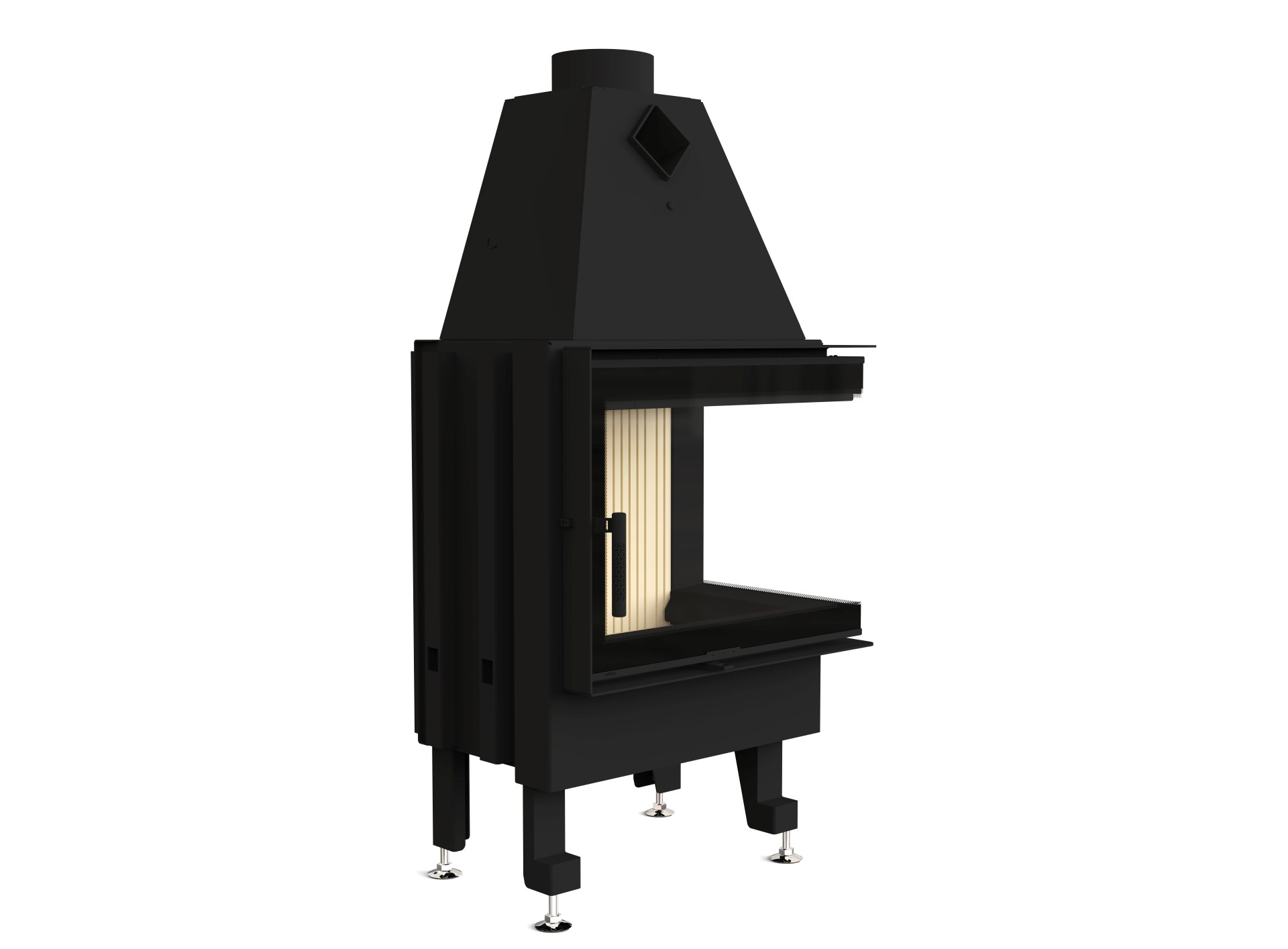 Каминная топка M-FIRE 60 (690/540) угловая правая (14kW)