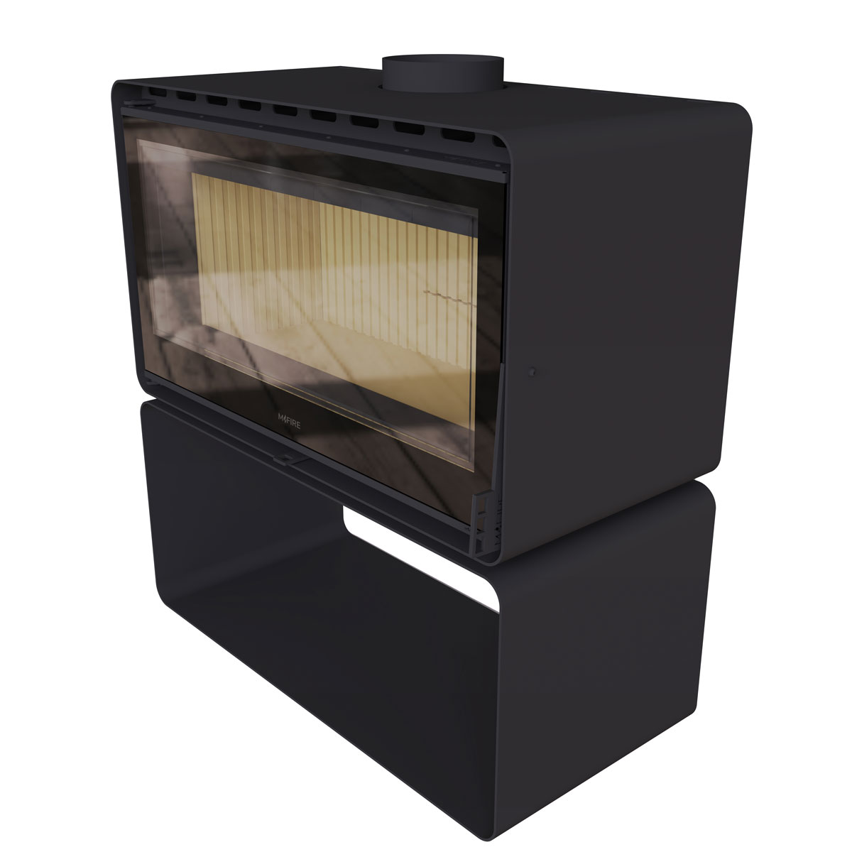 Піч сталева M-Fire Rodos з дровником (15kW)